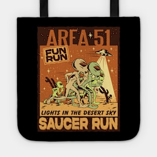 Funny Area 51 Fun Run - Lights in the Desert Sky Saucer Run Tote