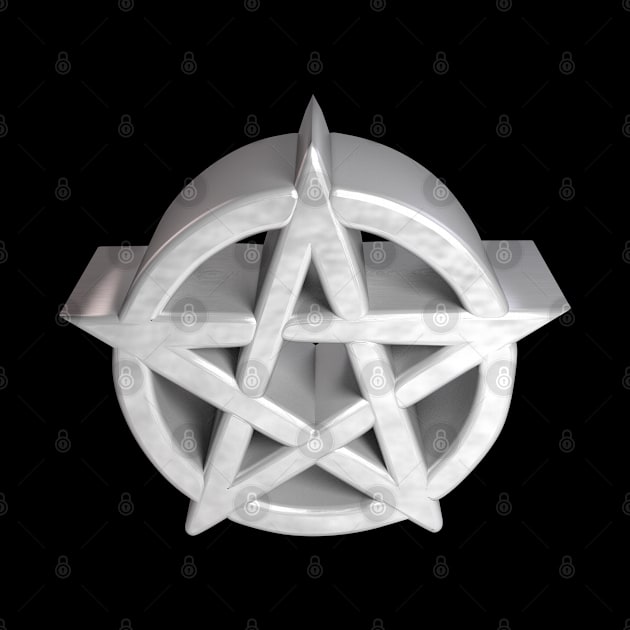 3D Pentagram - Brushed-Aluminium by 3DMe