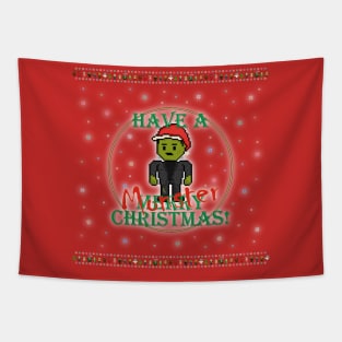 Have A Monster Christmas Pixel Frankenstein Monster! Tapestry