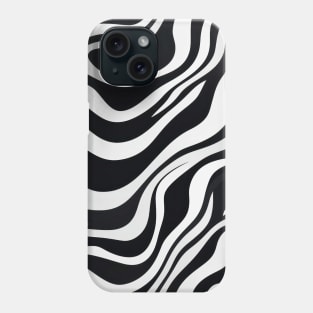 Monochrome Waves: Modern Abstract Ebb and Flow Phone Case