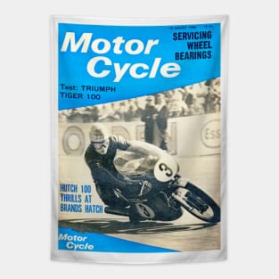 Vintage Motorcycle Magazine cover Tapestry