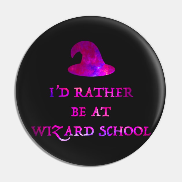 I'd Rather Be At Wizard School Pin by koifish