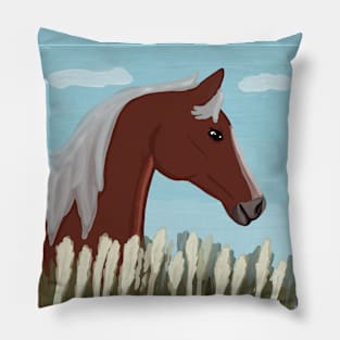 Watercolor horse head Pillow