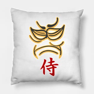 Samurai doodle emblem Pillow