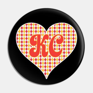 Kansas City Argyle Heart Pin