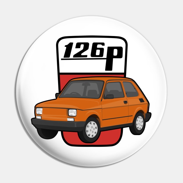 126P Car maluch 126 orange Pin by creative.z