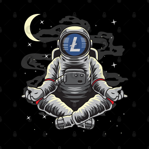 Astronaut Yoga Litecoin Lite Coin LTC To The Moon Crypto Token Cryptocurrency Wallet Birthday Gift For Men Women Kids by Thingking About