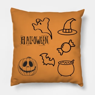 HALLOWEEN STICKERS - STICKER PACK - Black and White Pillow