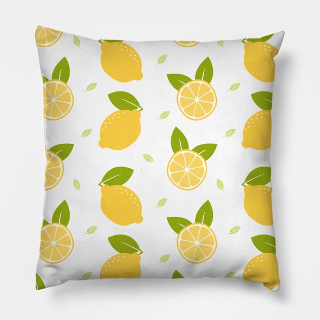 Lemon Seamless Pattern Pillow by mbakbos