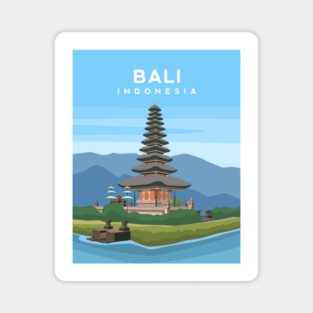 Bali, Indonesia - Pura Ulun Danu Temple Magnet by typelab