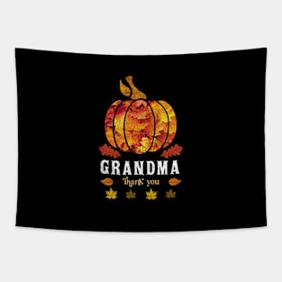 Autumn Fall Outfit Grandma Thank you, Pumpkin design Tapestry