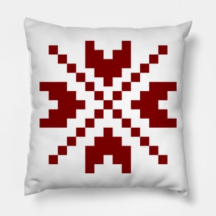 Red geometric ornament Pillow