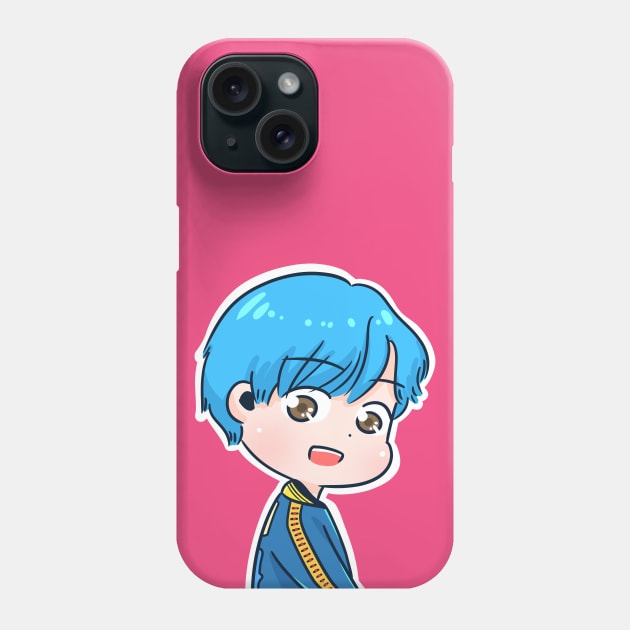 BTS V Taehyung blue Phone Case by Oricca