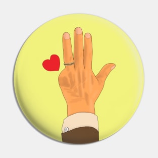 Lula's left hand and a heart Pin