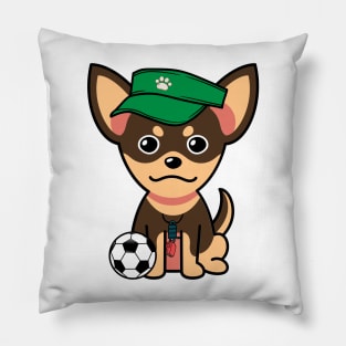 Funny small dog is a soccer coach Pillow