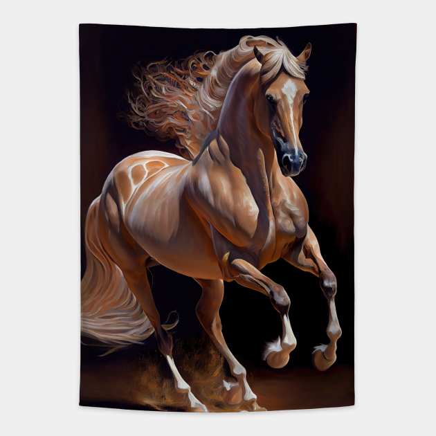 Lusitano Horse - Oil Paint Tapestry by ABART BY ALEXST 