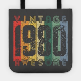 40th Birthday Gift Retro Vintage Style Born in 1980 Design Tote