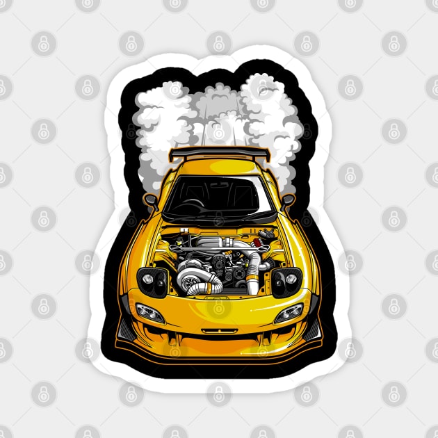 Mazda RX7 Burnout Magnet by JDMAPEX