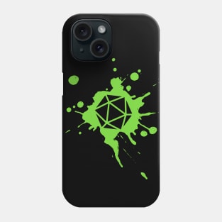 Green 20 Sided Dice Paint Splatter Spraypaint Dungeons Crawler and Dragons Slayer Tabletop RPG Addict Phone Case