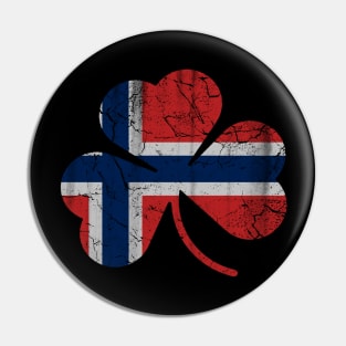 Norwegian Norge Flag Shamrock St Patricks Day Pin