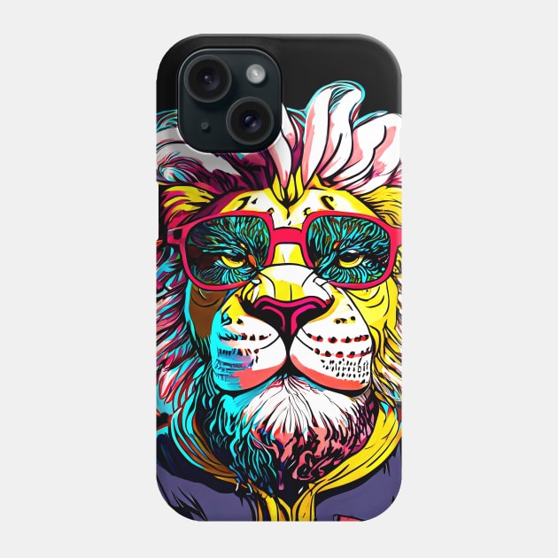 Majestic Mane and Street Chic: Lion's Urban Portrait Phone Case by SkloIlustrator