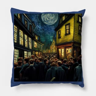 Starry Night in Diagon Alley Pillow