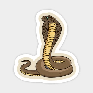 Brown cobra snake illustration Magnet