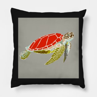 Vintage Sea Turtle Pillow