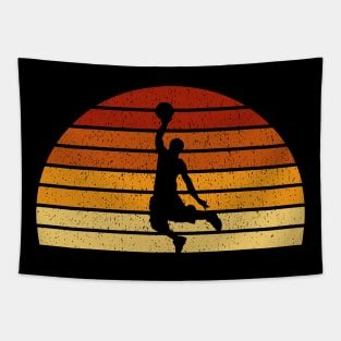 Vintage Sunset Basketball Gift For Basketball Players Tapestry