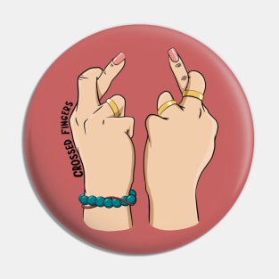 Crossed fingers Pin