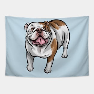 English Bulldog | Red and White Tapestry