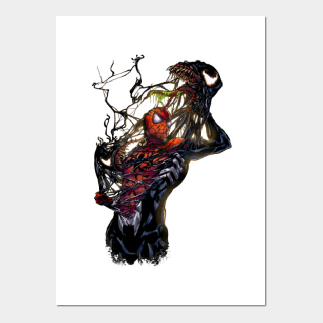 Spiderman Vs Venom Symbiote Poster E Stampa Artistica Teepublic It