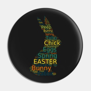 Cute Colorful Bunny Easter Words Pin