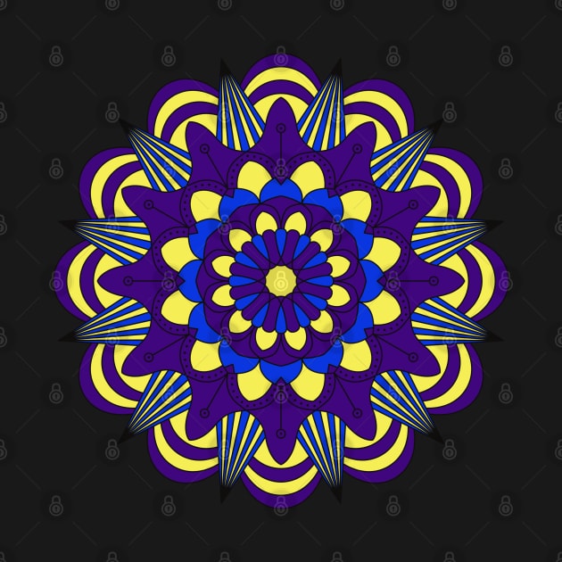 Blue and yellow yoga and meditation flower by BlueRoseHeart