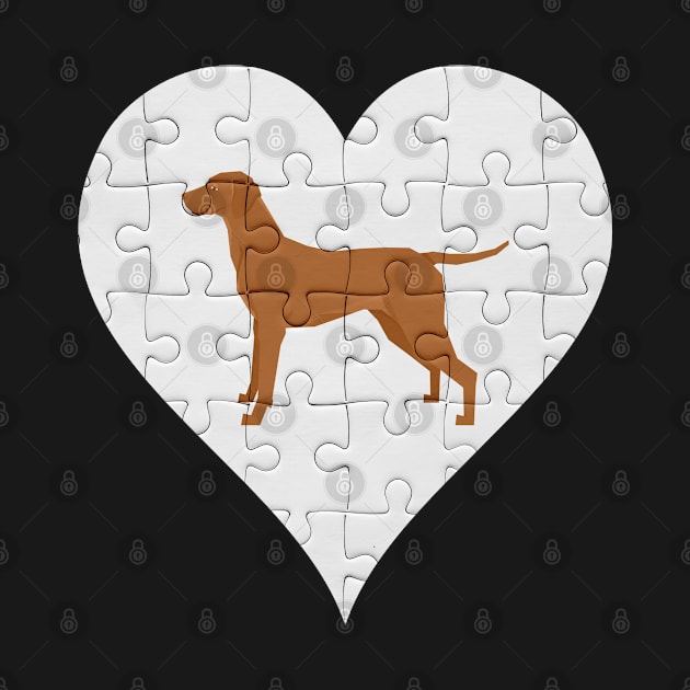 Vizsla Heart Jigsaw Pieces Design - Gift for Vizsla Lovers by HarrietsDogGifts