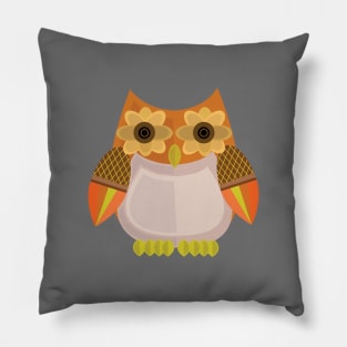 Harvest Owl - Orange Pillow