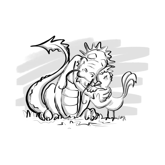 Rooster & dragon by Jason's Doodles