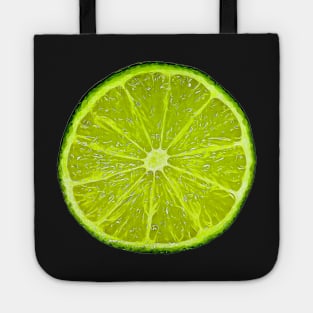 Lime Slices Artistic Bright Green Pattern Tote