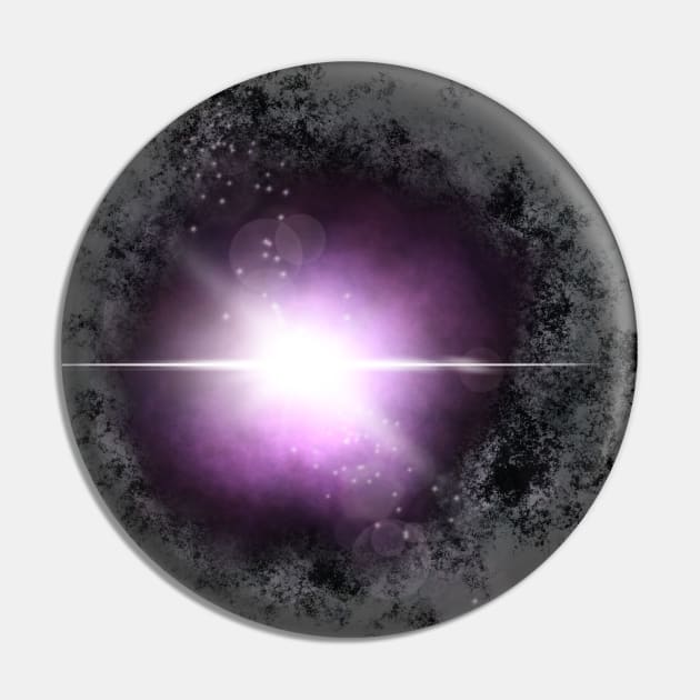 Purple Space Flare Galaxy Design Pin by Punderstandable