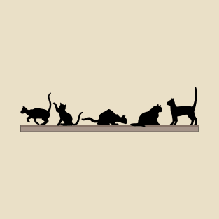 Playful Cats on a Shelf T-Shirt