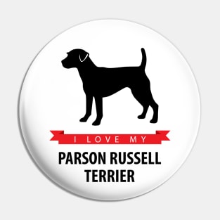 I Love My Parson Russell Terrier Pin