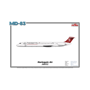 McDonnell Douglas MD-83 - Harlequin Air (Art Print) T-Shirt