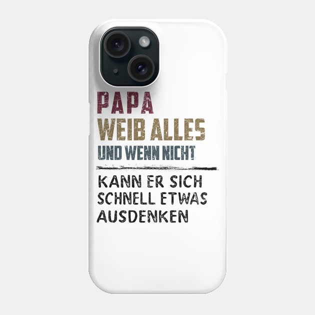 PAPA WEIB ALLES UND WENN NICHT KANN ER SICH SCHNELL ETWAS AUSDENKEN Phone Case by BonnyNowak