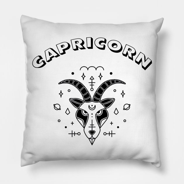 Capricorn Sign Pillow by GPrez Designs