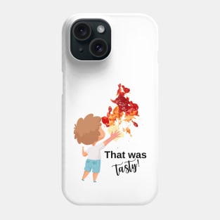 funny design with ketchup stain and kid Phone Case