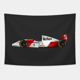 Ayrton Senna's McLaren Honda MP4/8 Illustration Tapestry