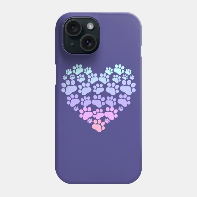 Pastel Paw Heart Phone Case by LivMyers