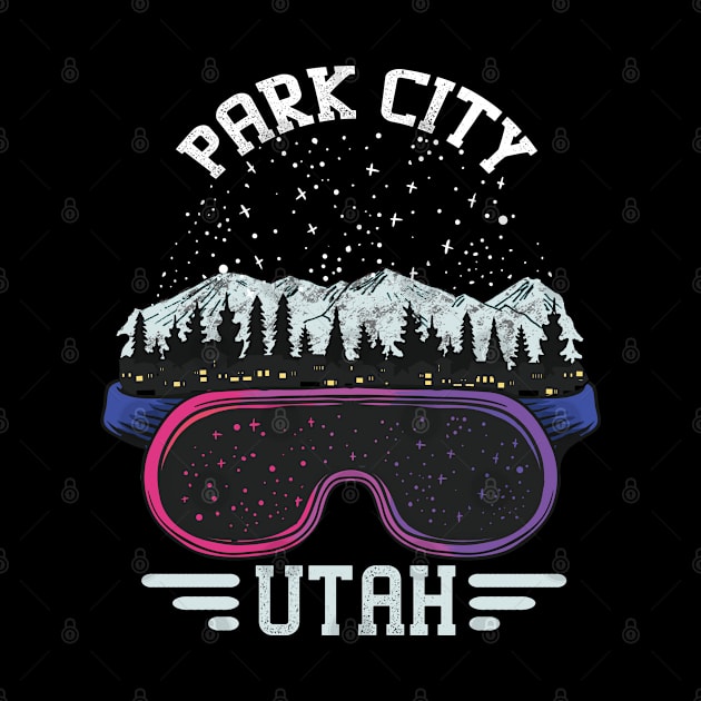 Park City Utah Skier Gift Art by USProudness