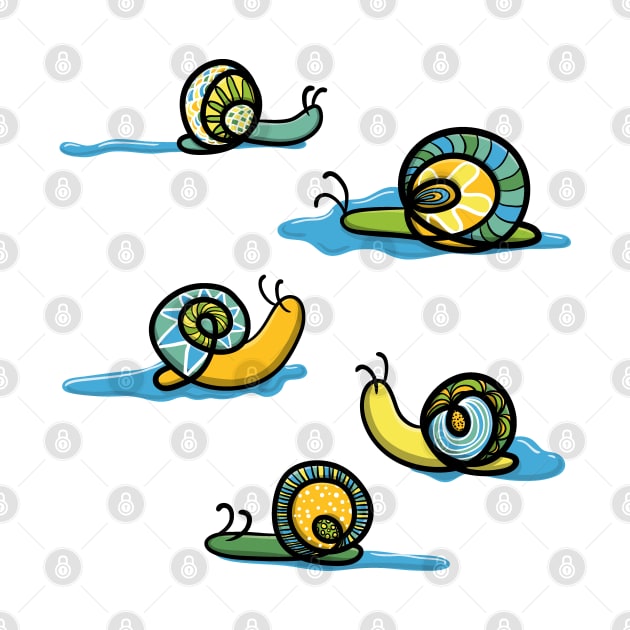 Zen snails with slime by nobelbunt