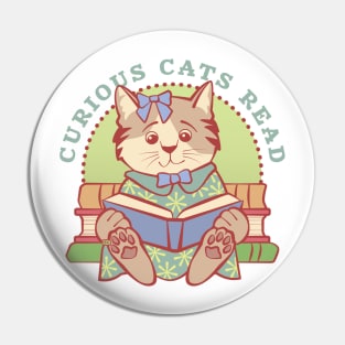 Curious Cats Read Girl Pin